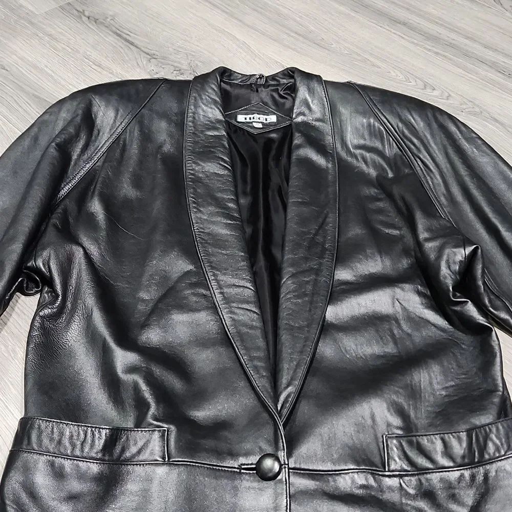 GUC Vintage Tibor Black Supple Soft 80's Lamb Leather 3/4 Jacket